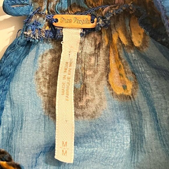 Free People Moonstruck Shear Paisley Boho Mini Dress-Medium-Flawed Gem - Picture 2 of 5